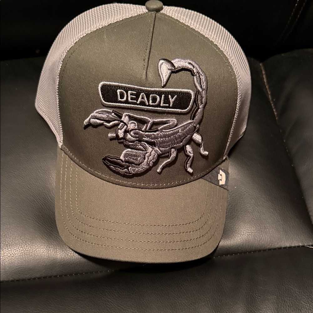 Deadly Scorpion Reptile Hat - Olive and Gray